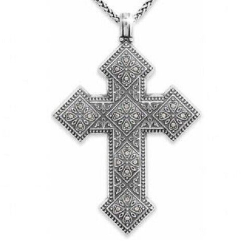 Brighton Mumtaz Silver Cross Necklace